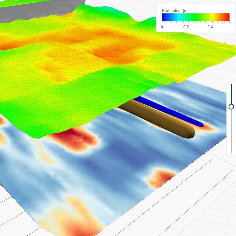 Variations de terrain au droit de réseaux humides