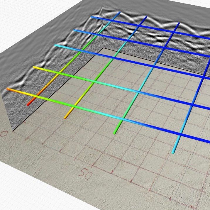 Détection d'aciers dans un voile et reconstitution du modèle 3D