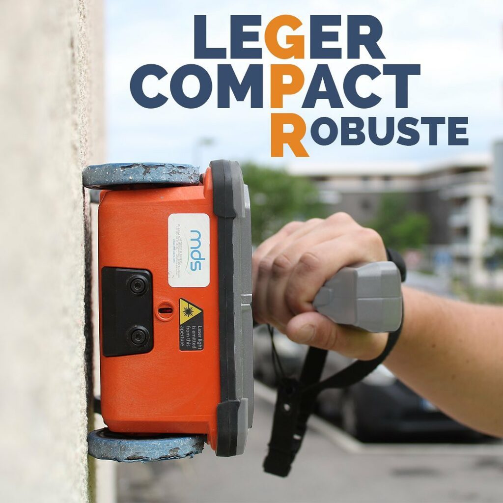 Matériel GPR robuste et conçu pour les conditions difficiles de chantier. 